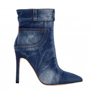 Botine dama Stiletto din denim (jeans) - Alisa