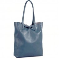 Geanta Albastra Shopper din Piele Naturala - Atesa