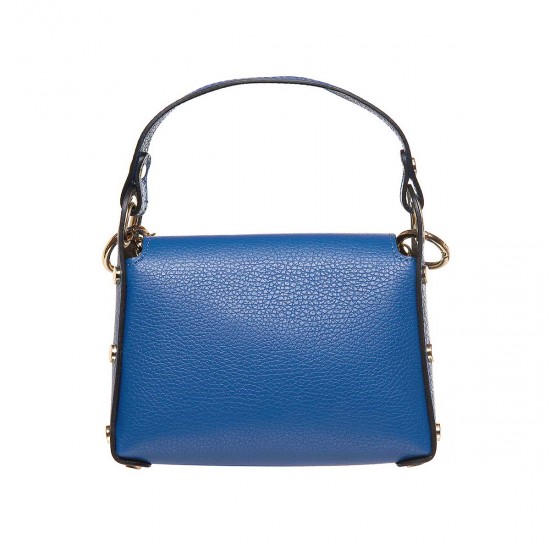 Geanta cu Albina Mini Bee din Piele Albastra - Juana