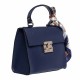 Geanta Office cu esarfa Piele Bleumarin - Eline