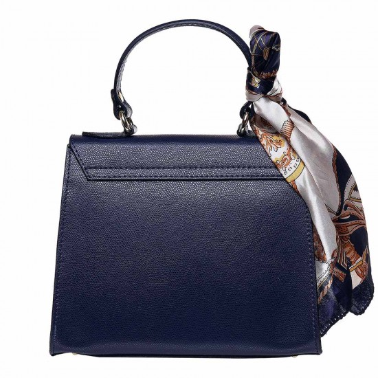 Geanta Office cu esarfa Piele Bleumarin - Eline