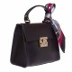 Geanta Office cu esarfa Piele Neagra - Eline