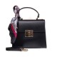 Geanta Office cu esarfa Piele Neagra - Eline