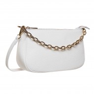 Geanta cu lant pentru mana sau bareta umar Piele Alba - Alora
