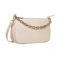 Geanta cu lant pentru mana sau bareta umar Piele Bej - Alora Geanta cu lant pentru mana sau bareta umar Piele Bej - Alora