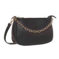 Geanta cu lant pentru mana sau bareta umar Piele Neagra - Alora