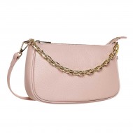 Geanta cu lant pentru mana sau bareta umar Piele Pudra - Alora Geanta cu lant pentru mana sau bareta umar Piele Pudra - Alora