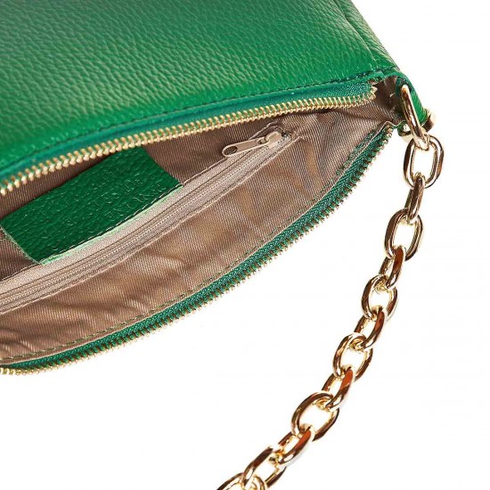 Geanta cu lant pentru mana sau bareta umar Piele Verde - Alora Geanta cu lant pentru mana sau bareta umar Piele Verde - Alora