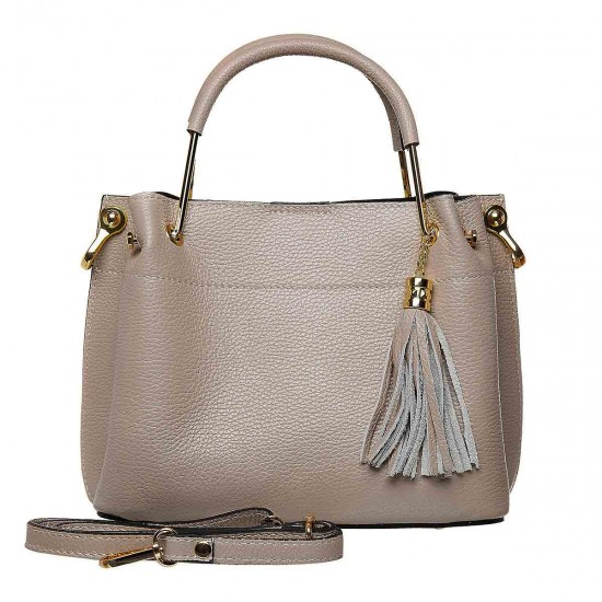 Geanta Office Eleganta Piele Naturala Nude Inchis - Calypso