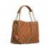 Geanta cu aspect matlasat Piele Camel - Lucia