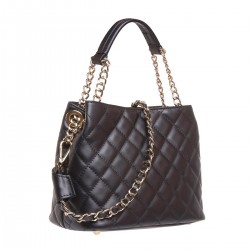 Geanta cu aspect matlasat Piele Neagra - Lucia