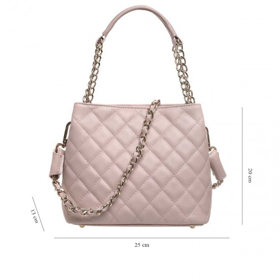 Geanta cu aspect matlasat Piele Roz Pal - Lucia Geanta cu aspect matlasat Piele Roz Pal - Lucia