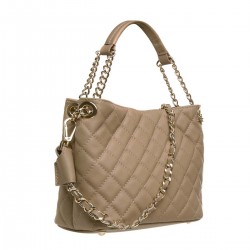 Geanta cu aspect matlasat Piele Taupe - Lucia