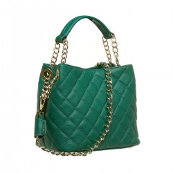 Geanta cu aspect matlasat Piele Verde - Lucia