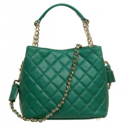Geanta cu aspect matlasat Piele Verde - Lucia