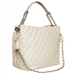 Geanta Dama Eleganta Piele Bej cu aspect matlasat - Cloe