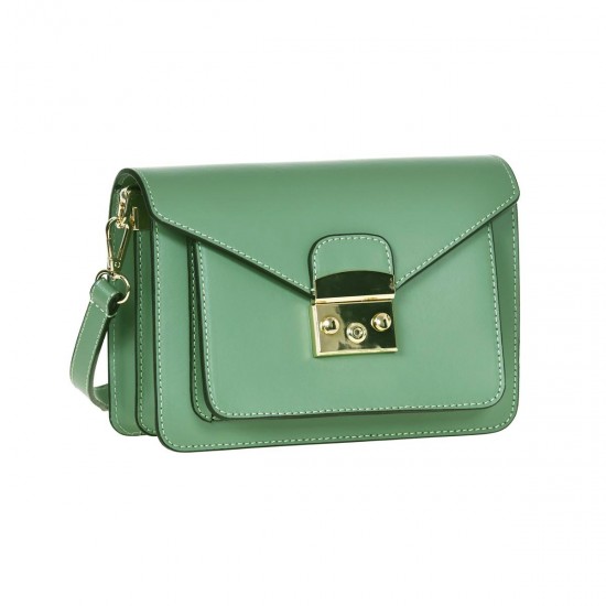 Geanta Dama model Crossbody Piele Verde Salvie - Evie