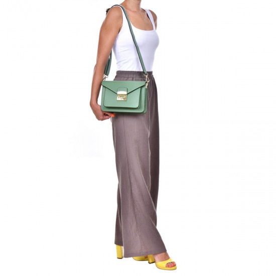 Geanta Dama model Crossbody Piele Verde Salvie - Evie