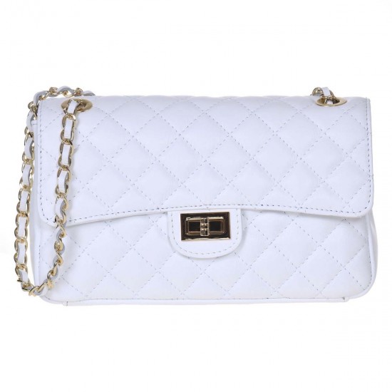 Geanta dama de umar Piele Alba - Dalina