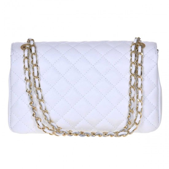 Geanta dama de umar Piele Alba - Dalina