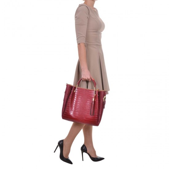 Geanta Dama Eleganta Piele Rosie - Olio Geanta Dama Eleganta Piele Rosie - Olio