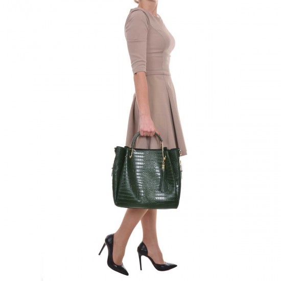 Geanta Dama Eleganta Piele Verde - Olio