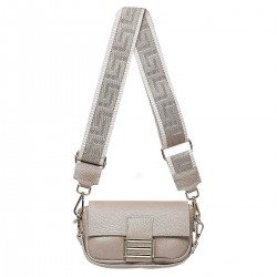 Geanta Nude Inchis de piele cu bareta lata - Catlin Geanta Nude Inchis de piele cu bareta lata - Catlin