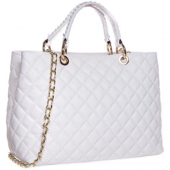 Geanta Piele Alba cu aspect matlasat - Inne