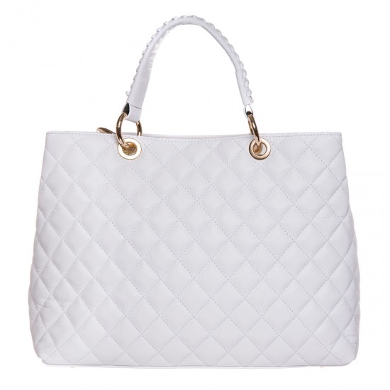 Geanta Piele Alba cu aspect matlasat - Inne