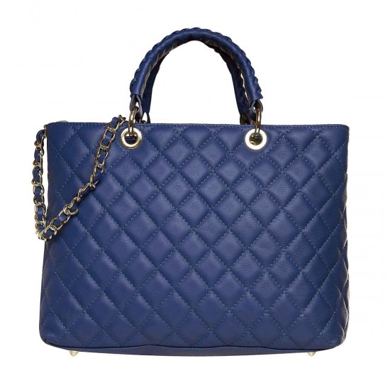 Geanta Piele Albastra cu aspect matlasat - Inne