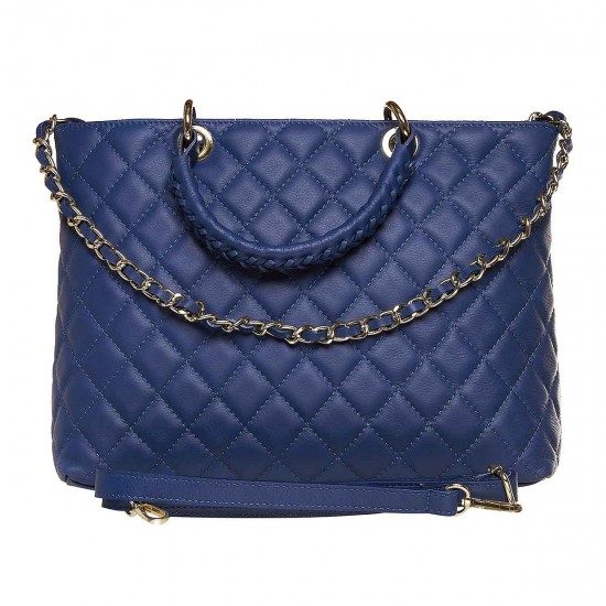 Geanta Piele Albastra cu aspect matlasat - Inne