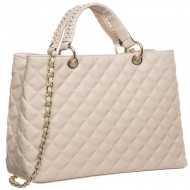 Geanta Piele Bej cu aspect matlasat - Inne