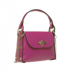 Geanta cu Albina Mini Bee din Piele Roz Fuchsia - Juana