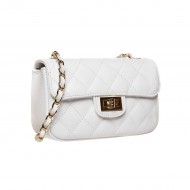 Geanta Mini Fashion Piele Matlasata Alba - Agnes