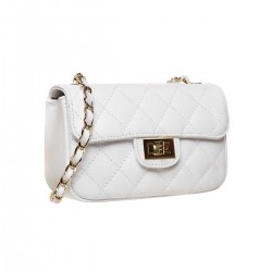 Geanta Mini Fashion Piele Matlasata Alba - Agnes