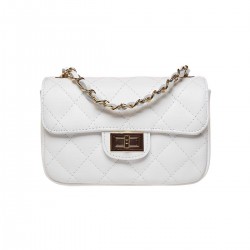 Geanta Mini Fashion Piele Matlasata Alba - Agnes