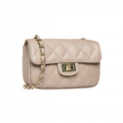 Geanta Mini Fashion Piele Matlasata Cappuccino - Agnes