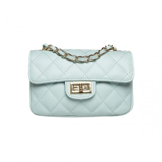 Geanta Mini Fashion Piele Matlasata Bleu - Agnes