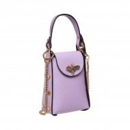 Geanta Mini cu Albinuta din Piele Naturala Lila - Samara