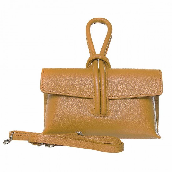 Geanta Mini Galben Mustar din Piele Naturala - Amora