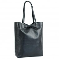 Geanta Neagra Shopper din Piele Naturala - Atesa Geanta Neagra Shopper din Piele Naturala - Atesa