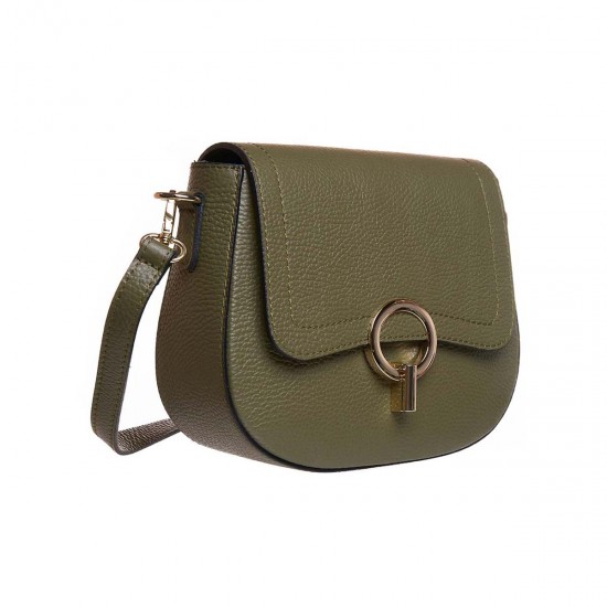 Geanta Crossbody din Piele Verde Kaki - Daria