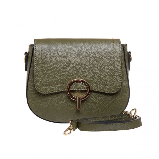 Geanta Crossbody din Piele Verde Kaki - Daria