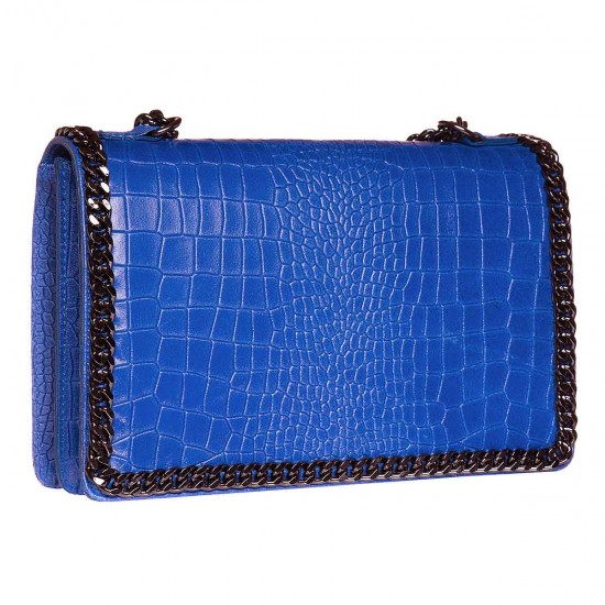 Geanta de umar din Piele Albastra - Verani