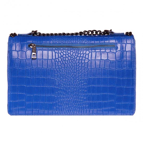 Geanta de umar din Piele Albastra - Verani