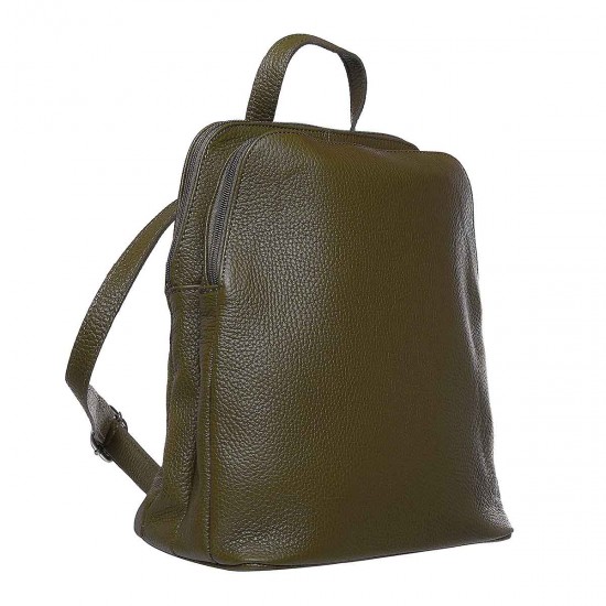 Rucsac Incapator pentru Femei Piele Naturala Verde Kaki - Gracie