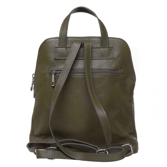 Rucsac Incapator pentru Femei Piele Naturala Verde Kaki - Gracie