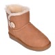Ghete Mini cu nasture Piele Intoarsa Camel - Nova