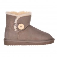 Ghete Mini cu nasture Piele Intoarsa Nude - Nova Ghete Mini cu nasture Piele Intoarsa Nude - Nova