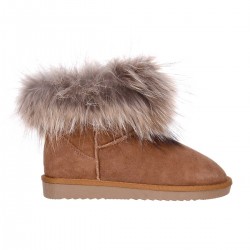 Ghete Dama scurte cu blana Piele Camel - Alexia